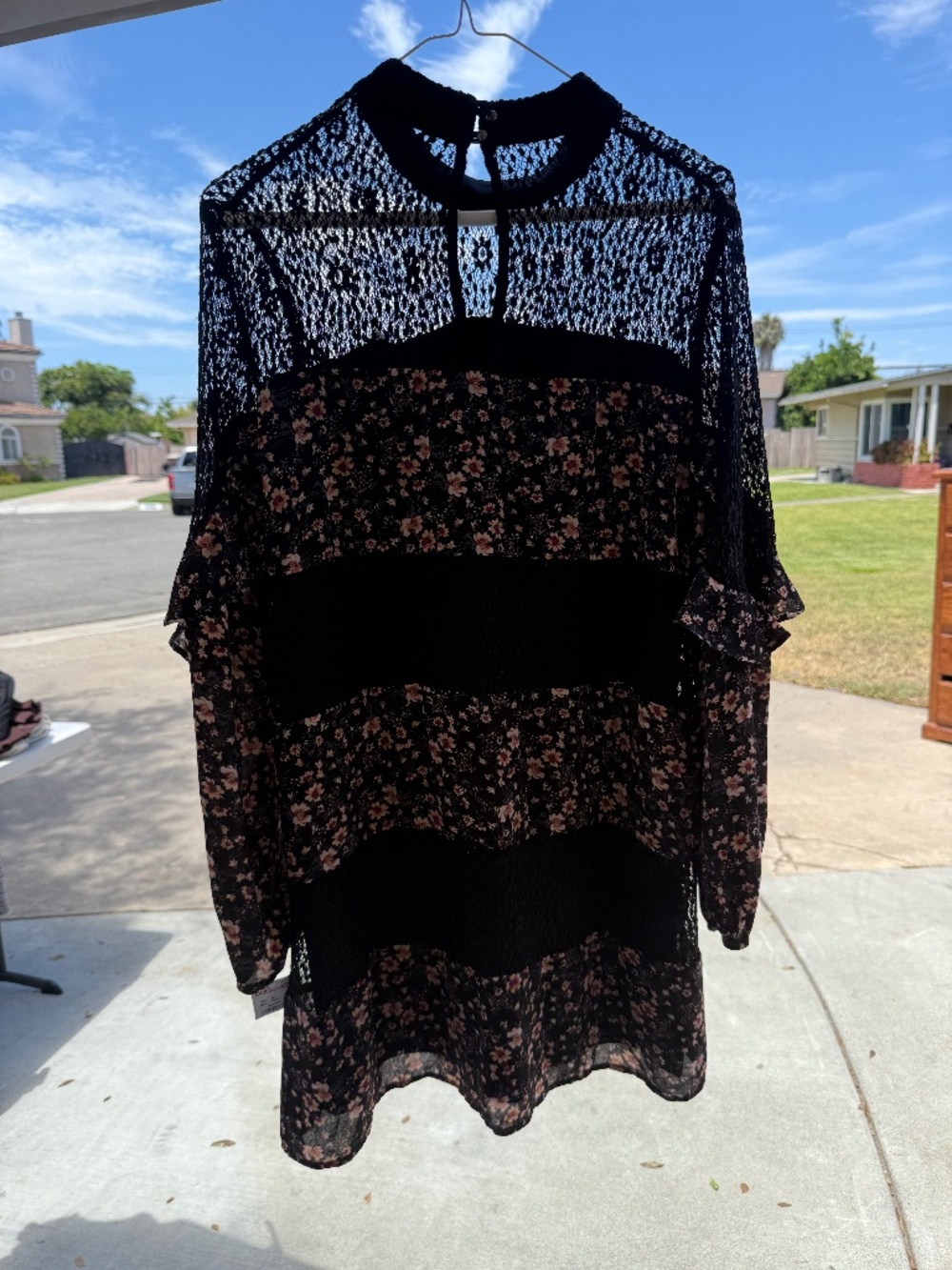 City Triangles long-sleeve black mini dress